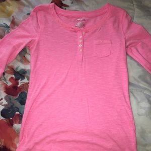 Pink baseball styled shirt